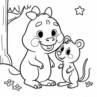 Cute Gruffalo And Mouse Coloring Page 16132-13619