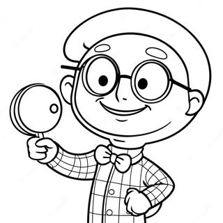 Sid The Science Kid With A Magnifying Glass Coloring Page 16142-13627