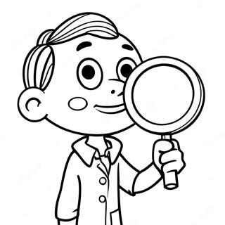 Sid The Science Kid With A Magnifying Glass Coloring Page 16142-13628