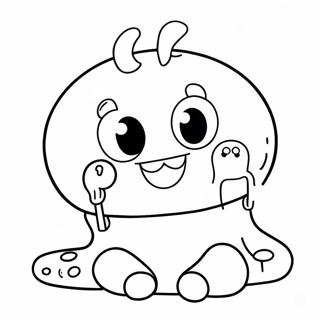 Cute Om Nom Eating Candy Coloring Page 16152-13634