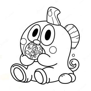 Cute Om Nom Eating Candy Coloring Page 16152-13635