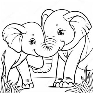 Majestic African Elephants Coloring Page 16162-13644