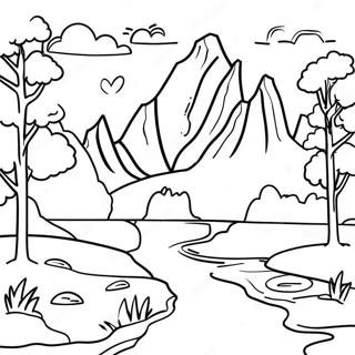 National Park Scenic Landscape Coloring Page 16181-13656