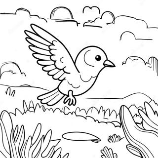 Colorful Bird Migration Coloring Page 16262-13723