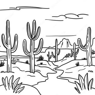 Arizona Desert Landscape Coloring Page 16281-13735