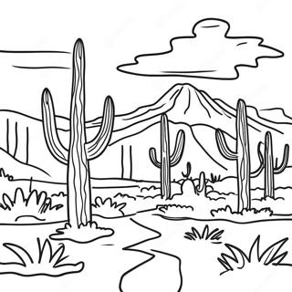 Arizona Desert Landscape Coloring Page 16281-13736