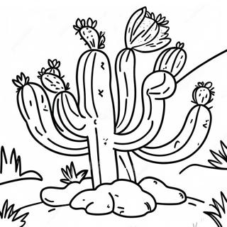 Colorful Arizona Cactus Coloring Page 16282-13738