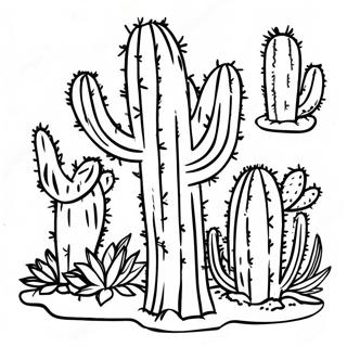 Colorful Arizona Cactus Coloring Page 16282-13739