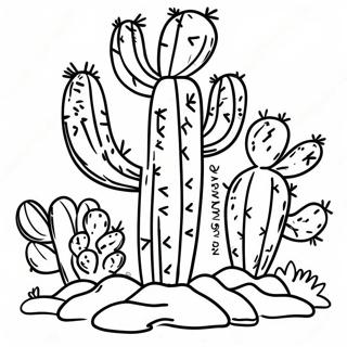 Colorful Arizona Cactus Coloring Page 16282-13740