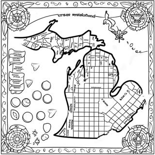 Michigan State Map Coloring Page 16301-13750