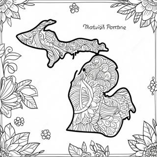 Michigan State Map Coloring Page 16301-13752