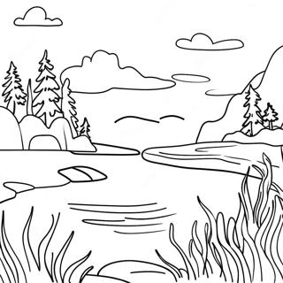 Colorful Michigan Lakes Coloring Page 16302-13756