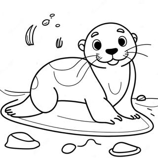 Playful Otter Swimming Coloring Page 1632-1307