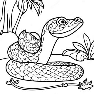 Realistic Anaconda In Jungle Coloring Page 16332-13777