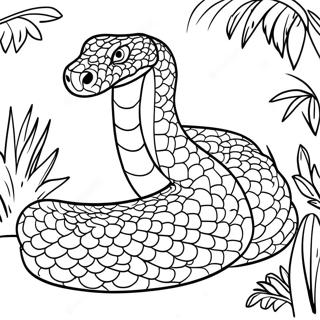 Realistic Anaconda In Jungle Coloring Page 16332-13779