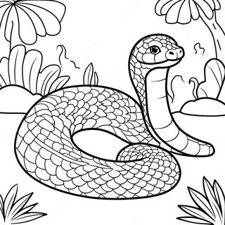 Realistic Anaconda In Jungle Coloring Page 16332-13780