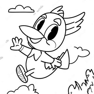 Woody Woodpecker Flying In The Sky Coloring Page 16342-13787