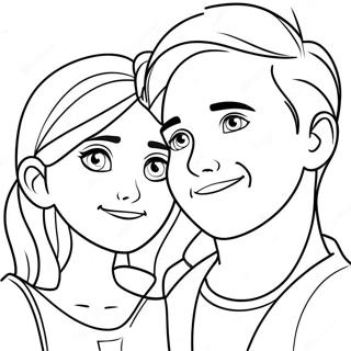 Adorable Boyfriend And Girlfriend Coloring Page 16352-13793