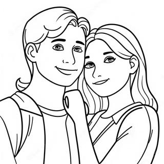 Adorable Boyfriend And Girlfriend Coloring Page 16352-13794