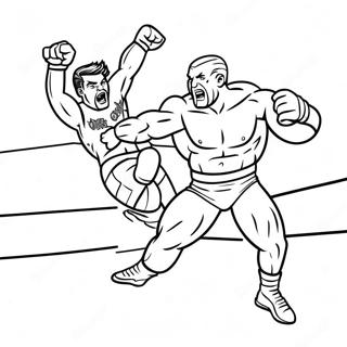 Wwe Wrestler Jumping On Opponent Sticker Coloring Page 16362-13802