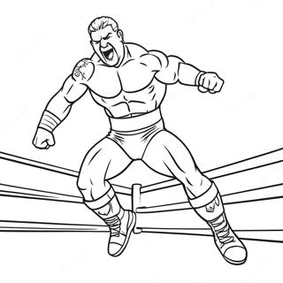 Wwe Wrestler Jumping On Opponent Sticker Coloring Page 16362-13804