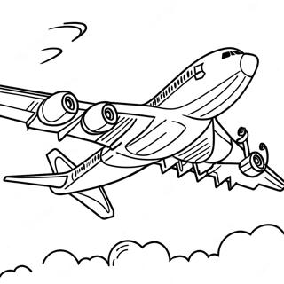 A380 Airplane In Flight Coloring Page 16393-13817