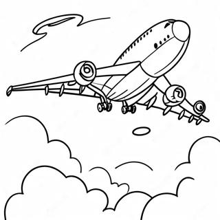 A380 Airplane In Flight Coloring Page 16393-13818