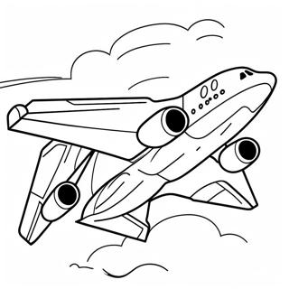 A380 Airplane In Flight Coloring Page 16393-13819