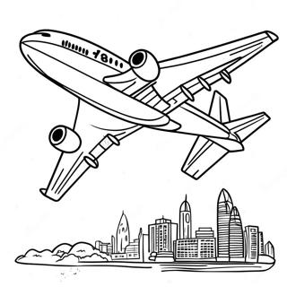 A380 Airplane In Flight Coloring Page 16393-13820