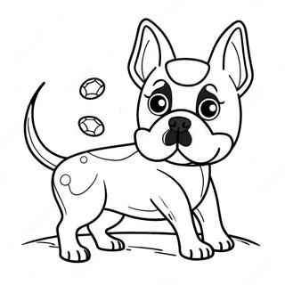 Playful Boston Terrier Coloring Page 16423-13841