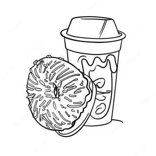 Colorful Dunkin Donuts Cup Coloring Page 16463-13873