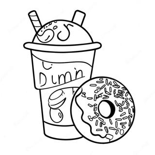 Colorful Dunkin Donuts Cup Coloring Page 16463-13874