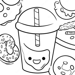 Colorful Dunkin Donuts Cup Coloring Page 16463-13875