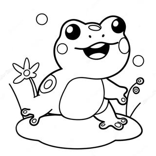 Cute Frog Jumping Coloring Page 16473-13881