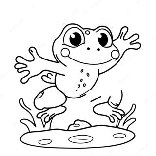 Cute Frog Jumping Coloring Page 16473-13882