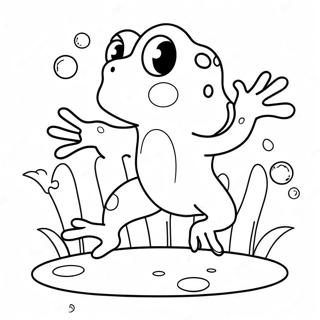 Cute Frog Jumping Coloring Page 16473-13883