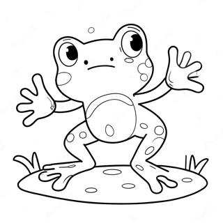 Cute Frog Jumping Coloring Page 16473-13884