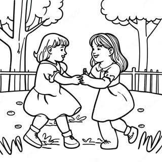 Trinity And Madison Playing In The Park Coloring Page 16483-13889