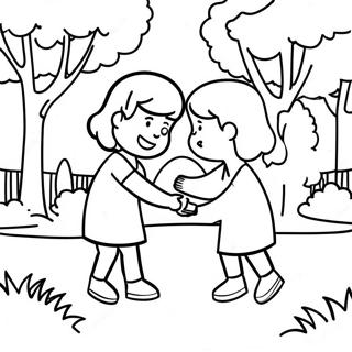 Trinity And Madison Playing In The Park Coloring Page 16483-13891