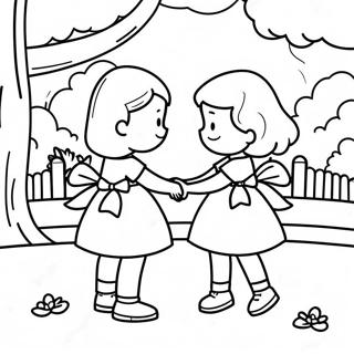 Trinity And Madison Playing In The Park Coloring Page 16483-13892