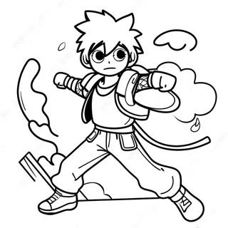 Cool Full Body Anime Boy In Action Coloring Page 16493-13897