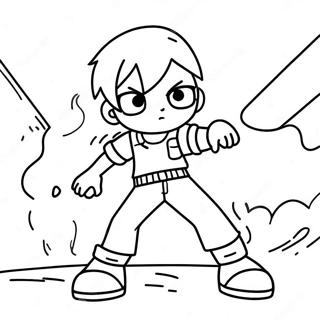 Cool Full Body Anime Boy In Action Coloring Page 16493-13898