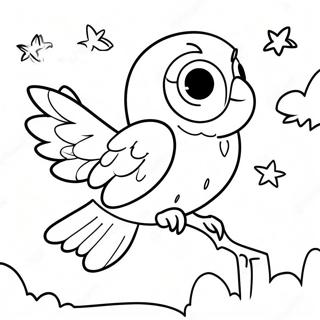 Hedwig Flying Through The Night Coloring Page 16513-13915