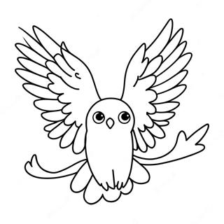 Hedwig Flying Through The Night Coloring Page 16513-13916