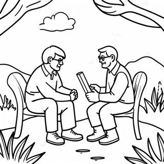 Seniors Enjoying Nature Coloring Page 1652-1321