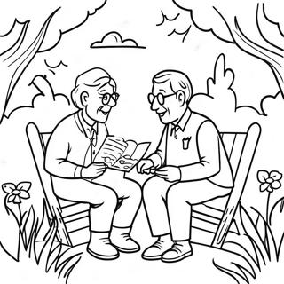 Seniors Enjoying Nature Coloring Page 1652-1322