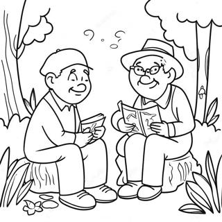 Seniors Enjoying Nature Coloring Page 1652-1323