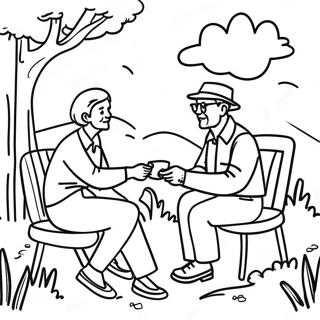 Seniors Enjoying Nature Coloring Page 1652-1324