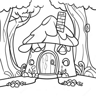 Enchanted Forest Fairy House Coloring Page 16542-13935