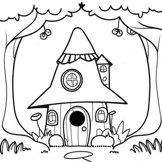 Enchanted Forest Fairy House Coloring Page 16542-13936